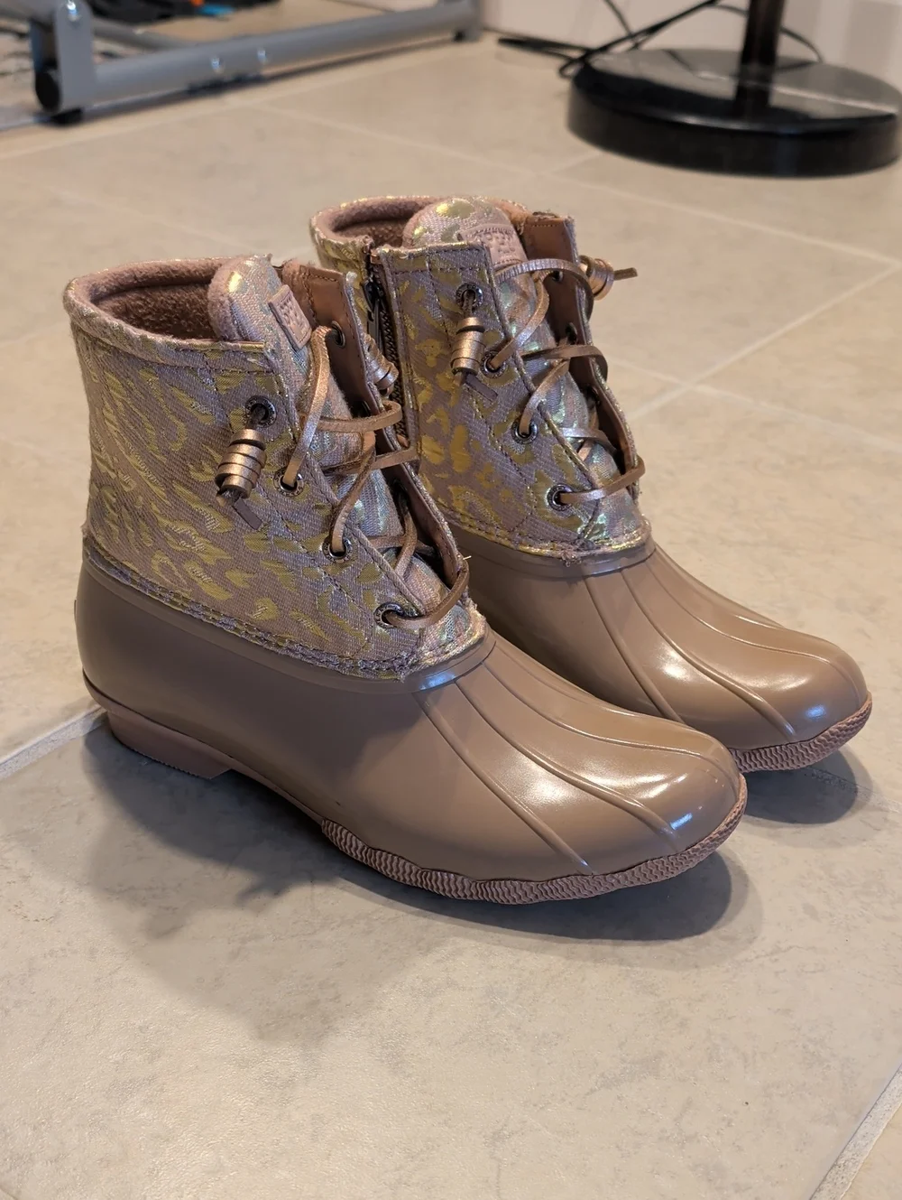 Sperry Top Sider Duck Boots Pink Cheetah